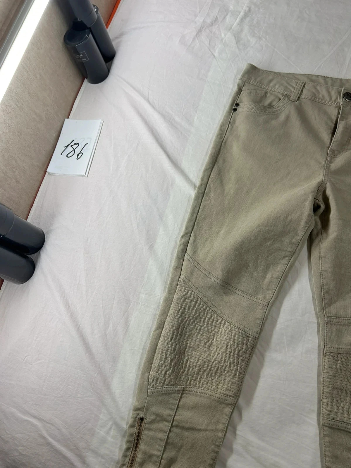 Jeans curtos bege creme ms mode – photo 3